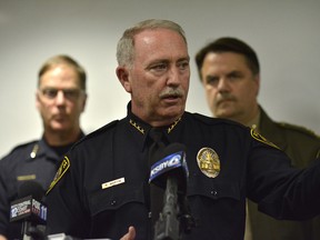 Santa Maria Police Chief Ralph Martin addresses reporters during a press conference about Operation Matador.