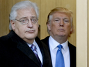 Attorney David Friedman and Donald Trump leave after appearing at a Camden, New Jersey, bankruptcy court in February 2010.