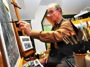 Ontario artist George McLean works in his Bognor-area studio in 2010.