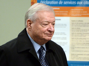 Former Laval mayor Gilles Vaillancourt arrives for a court appearance in Laval, Quebec on Thursday Dec. 1, 2016.