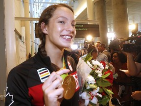 Penny Oleksiak was welcomed home at Pearson airport in August after her four-medal performance at the 2016 Summer Olympics in Rio de Janeiro.