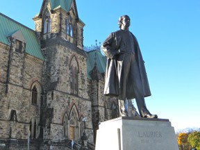 Wilfrid Laurier's statue on Parliament Hill.