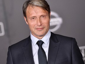 Mads Mikkelsen attends the premiere of Walt Disney Pictures and Lucasfilm's "Rogue One: A Star Wars Story" at the Pantages Theatre on December 10, 2016 in Hollywood, California.