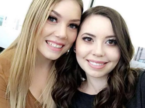 Rachael Longridge (left), 21, was Edmonton's 41st homicide victim of 2016 when she died of severe injuries Friday afternoon. Her friend Danielle Bourque (right) said Longridge was inherently caring and a natural nurse.