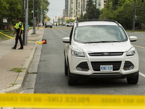 The scene of a pedestrian fatality on Finch Ave W. in Toronto, Ont., on Aug. 5, 2016. Vehicles in Toronto struck twenty-four pedestrians on Dec. 6.