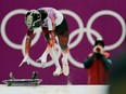 Canada's Sarah Reid begins a run during Olympic skeleton in Sochi on Feb. 13, 2014.