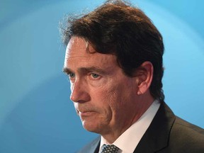 Pierre Karl Peladeau at a news conference in Montreal, Monday, May 2, 2016