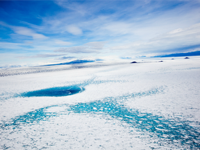 The summer melt on the Ross Sea ice near Ross Island, Antarctica, Jan. 14, 2011