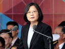 Taiwan's President Tsai Ing-wen speaks in October during National Day celebrations in Taipei.