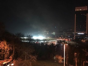 A view of Besiktas football club stadium, following at attack in Istanbul, late Saturday, Dec. 10, 2016.