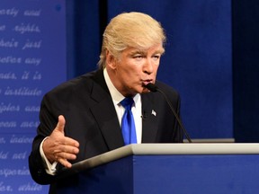 Alec Baldwin as Republican Presidential Candidate Donald Trump during the "Debate Cold Open" sketch on October 1, 2016