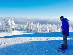 The Monashee Mountain Range is visible from the top of Silver Star Mountain Resort.