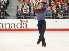 Patrick Chan performs in the Single Mens Free Program at the National Skating Championships at the TD Place Place Arena in Ottawa.