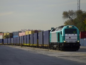 A 2014 shot of the first freight train from China to Madrid, Spain. The Asian country is launching a similar cargo train to London.