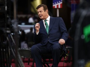 Paul Manafort, campaign manager for Republican presidential candidate Donald Trump, is interviewed on the floor of the Republican National Convention at the Quicken Loans Arena  July 17, 2016 in Cleveland, Ohio.