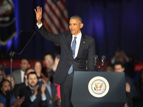 President Barack Obama delivers a farewell speech to the nation on January 10, 2017 in Chicago, Illinois. President-elect Donald Trump will be sworn in the as the 45th president on January 20.