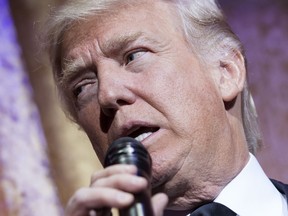 President-elect Donald Trump delivers remarks at the Chairman's Global Dinner, at the Andrew W. Mellon Auditorium in on January 17, 2017