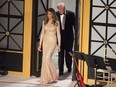 Donald J. Trump and wife Melania Trump arrive for the Indiana Society Ball to thank donors January 19, 2017 in Washington
