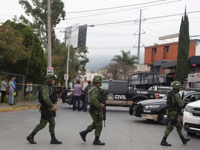 A file photo of members of the Mexican Army in Nuevo Leon, Mexico