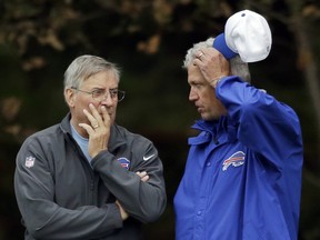 Owner Terry Pegula (L) was behind the Rex Ryan (R) firing.