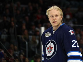 Winnipeg Jets forward Patrik Laine competes in the fastest skater event at the NHL All-Star Skills Competition on Jan. 28.