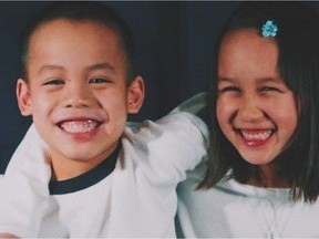 An undated picture of Ethan Dizon, left, and his older sister Chloe posted on a petition asking the Edmonton Catholic School District to investigate two suicides at St. Thomas More School during the 2016-17 year. Ethan Dizon died by suicide on Jan. 8, 2017.