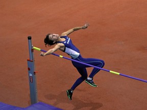 Nina Schultz competes in high jump for Kansas State University.