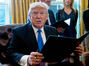 U.S. President Donald Trump signed an executive order on Jan. 24, 2017 to give a green light to the Keystone XL pipeline.
