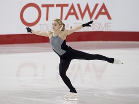 Alaine Chartrand skates during a Senior Women's practice session at the National Skating Championships Thursday January 19, 2017 in Ottawa.