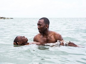 Alex Hibbert, left, and Mahershala Ali in a scene from the film, "Moonlight" that was shot on Virginia Key beach, a black-only beach during the segregation era on the Rickenbacker Causeway that connects mainland Miami to Key Biscayne.