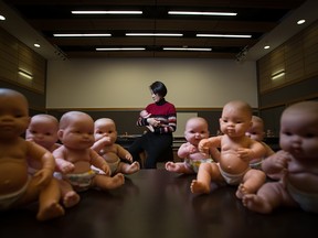 Sylvia Chang, a registered nurse who teaches pre-natal classes at Kwantlen College, is pictured at their campus in Richmond, British Columbia on January 13, 2017.