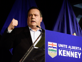 Jason Kenney speaks at a Calgary event earlier this month.
