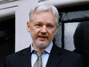 WikiLeaks founder Julian Assange speaks from the balcony of the Ecuadorean Embassy in London in February 2016.