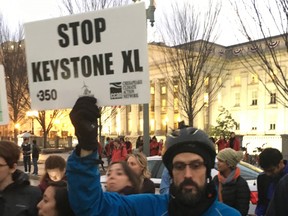 Marc Noth was among the couple of hundred people gathered for an anti-pipeline protest outside the White House on the day that President Donald Trump signed executive orders that might lead to the construction of Keystone XL from Canada and another pipeline.