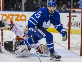 Toronto Maple Leafs Nazem Kadri scored twice against the Calgary Flames at the Air Canada Centre on Monday.