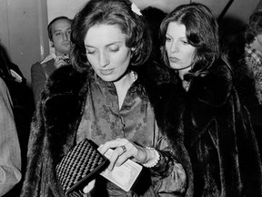 Princess Yasmin Aga Khan, right, with Margaret Trudeau on March 11, 1977.
