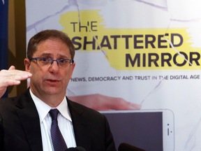 Public Policy Forum President Edward Greenspon at a news conference to release his report The Shattered Mirror, in Ottawa, Jan. 26, 2017.
