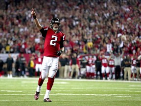 Atlanta Falcons quarterback Matt Ryan celebrates a touchdown against the Green Bay Packers on Jan. 22.