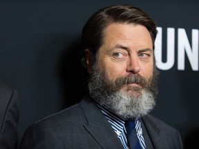 Nick Offerman attends the premiere of the Weinstein Company's 'The Founder' at ArcLight Cinemas Cinerama Dome on January 11, 2017 in Hollywood, California.