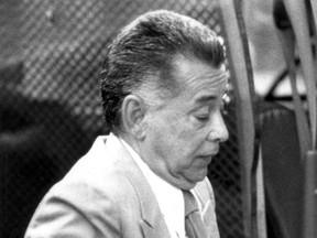 A 1987 file photo, of Nicodemo 'Little Nicky' Scarfo arriving for a preliminary hearing concerning the 1985 shooting death of Frank 'Frankie Flowers' D'Alfonso