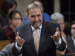 NDP Leader Tom Mulcair asks a question during question period in the House of Commons on Parliament Hill in Ottawa on Wednesday, Dec.7, 2016.