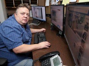 Stu Gale at his home in Cochrane, Alta., on Wednesday January 18. He turned the tables on a computer thief after one of his laptops was stolen.