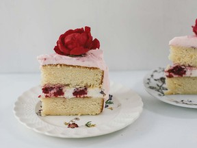 "You could use frozen raspberries and just throw a handful into your (frosting) at the end with the mixer going. It will make pink stripes, and that would look really pretty on a cake," Kieffer says of her Raspberry Cream Cake.