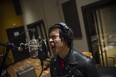 Ken Shima of the band The Slants warms up during a recording session in Eugene, Ore., in December 2016. The band is challenging the Patent Office's decision to reject a trademark for their name, arguing that the government cannot make the decision on what kind of speech is disparaging. MUST CREDIT: Photo for The Washington Post by Amanda Lucier
Amanda Lucier, For The Washington Post