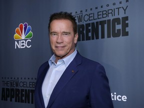 This Dec. 9, 2016 image released by NBC shows Arnold Schwarzenegger, the new boss of The New Celebrity Apprentice