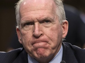 John Brennan testifies on Capitol Hill in Washington, before the Senate Intelligence Committee.