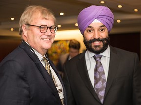Navdeep Bains, minister for innovation, science, and economic development (right) and his deputy minister John Knubley are seen on June 16, 2016 at the conclusion of a federal-provincial ministers meeting in Ottawa. This picture was posted on the department's Flickr feed.