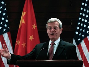 Max Baucus meet the media in U.S. Embassy on March 18, 2014 in Beijing, China.