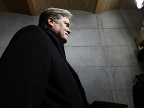 Senior Counselor to the US President Steve Bannon, arrives before the presidential inauguration on the West Front of the US Capitol on January 20, 2017 in Washington, DC.