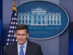 US National Security Adviser Mike Flynn speaks during the daily press briefing at the White House in Washington, DC, on Feb. 1, 2017.